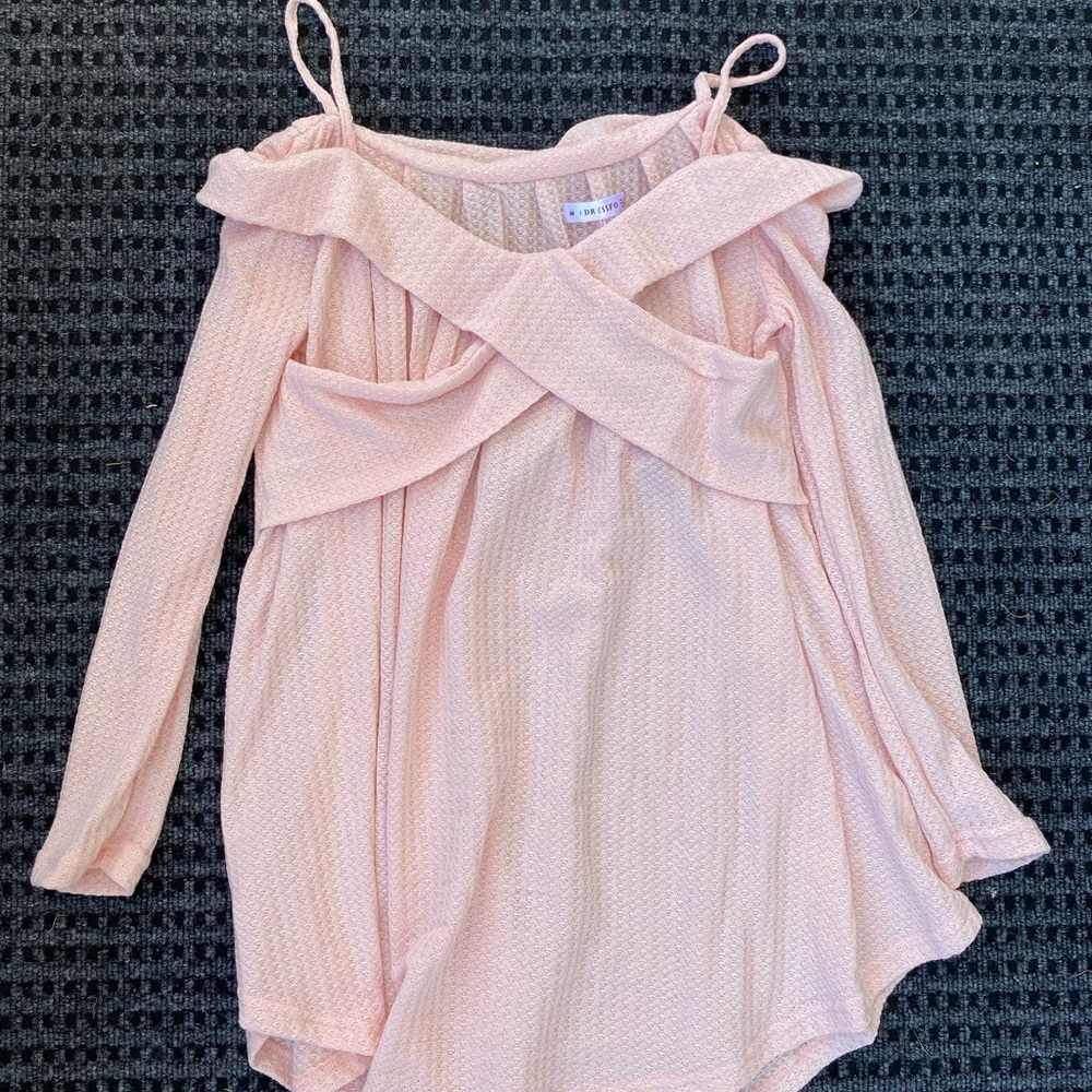 Cute light pink off shoulder maternity top